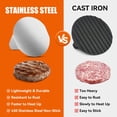 thumbnail image 2 of Trianu Stainless Steel Burger Press, 5.5 inch Round Burger Smasher, Non-Stick Smooth Hamburger Press Bacon Press Flat Bottom Without Ridges, Grill Press for Flat Top Griddle Grill Cooking, 2 of 7