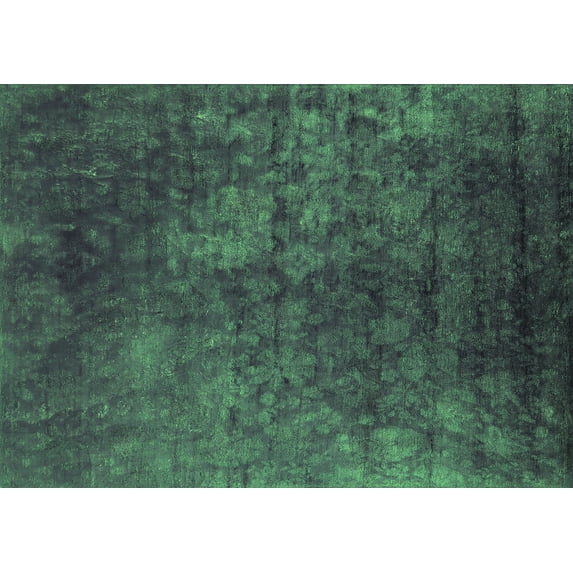 Ahgly Company Indoor Rectangle Oriental Green Industrial Area Rugs, 5' x 7'