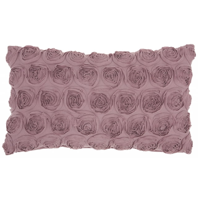 homeroots home decor 386253 Tea Pink Embossed Rose Lumbar Pillow
