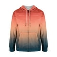 thumbnail image 3 of Sudadera con capucha para hombre, informal, a la moda, con cremallera, estampado degradado, manga larga, sudadera con capucha, blusa de poliéster para hombre, 3 of 4