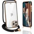 thumbnail image 2 of For Apple iPhone 12 Black Smart Shockproof Luxury Stream Electro Plating Elegant Cover Case, 2 of 5