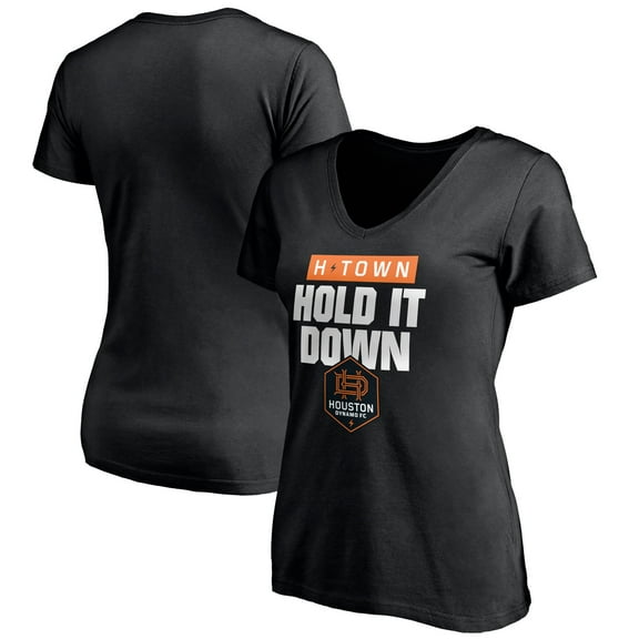 Women's Black Houston Dynamo H-Town V-Neck T-Shirt