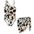 thumbnail image 3 of Xoenoiee Cow Daisy Flower Print Girls Swimsuits One-Piece Bathing Suit with Cover Ups Adjustable Straps Cut Out Swimwear Beachwear with Removable Bra, 15-16 Years, 3 of 7