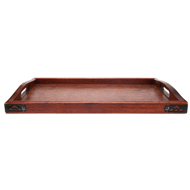 Bandeja de madera multiusos para servir té, frutas, dulces, comida, hogar, hotel (S)
