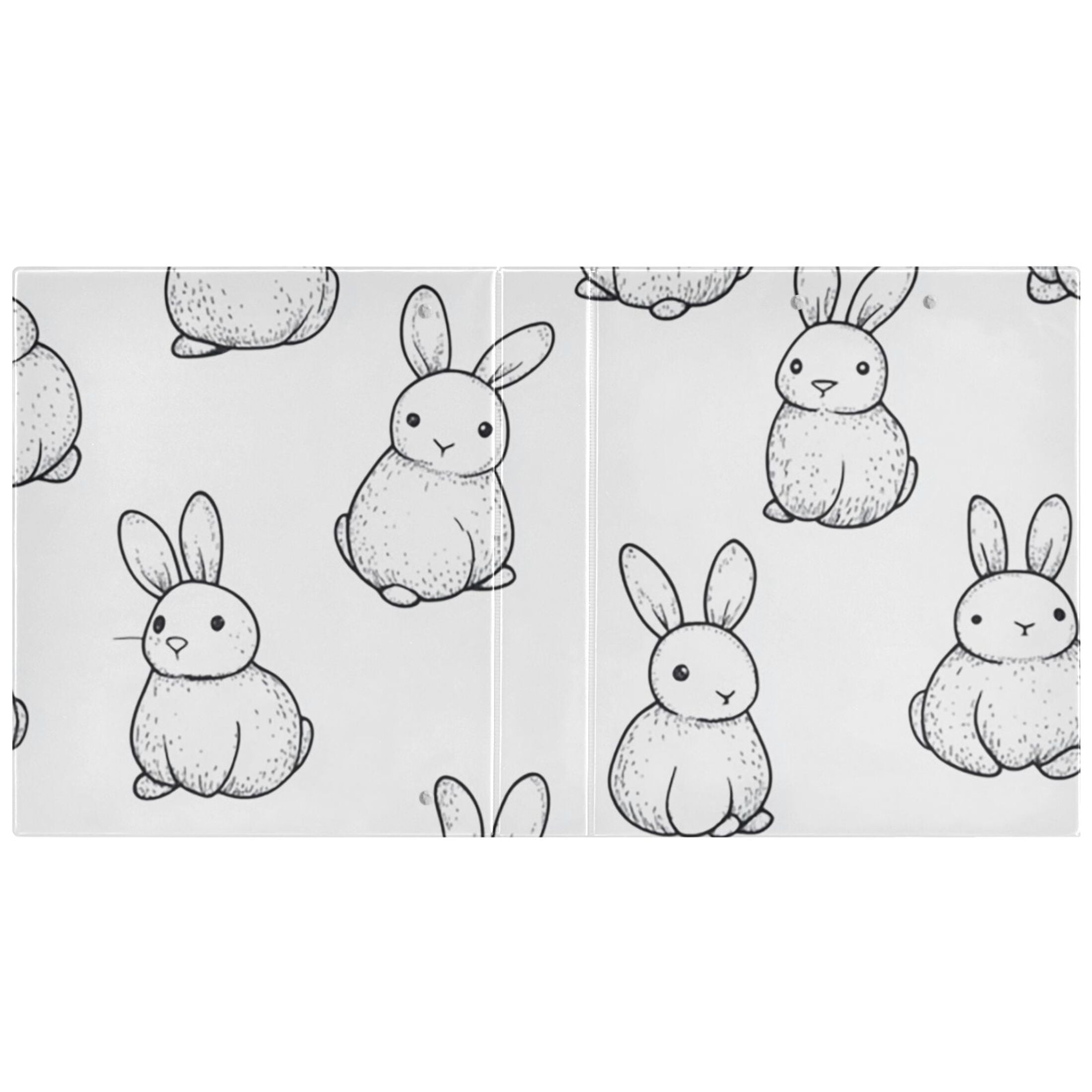 Bunny Rabbits Painting 3 Ring Binders 1.5 inch Hardcover File Folders with Interior Pockets A4 Size Organizer for School Office Hospital