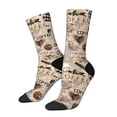 thumbnail image 2 of Uemuo Abstract Coffee Pattern With Letters Pattern Women's Crew Socks, Soft Durable Breathable Moisture-Wicking with Odor Control Cotton socks, 2 of 9