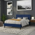 thumbnail image 5 of BizChair Quilted Tufted Upholstered Queen Size Headboard in Navy Fabric, 5 of 13