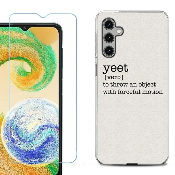 OneToughShield ® Compatible with Samsung Galaxy S24  S24 Plus, Shockproof Fashion Phone Case, with Tempered Glass Screen Protector - Dictionary/Yeet