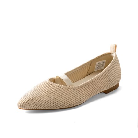 

Women Knit Mesh Flats Mary Jane Ballet Flats Pointed Toe Slip On Dress Flat Shoe
