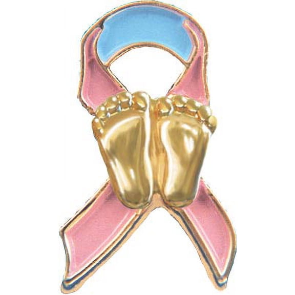 Precious Feet, 14K Gold Plated, Ribbon Jewelry, Lapel Pin