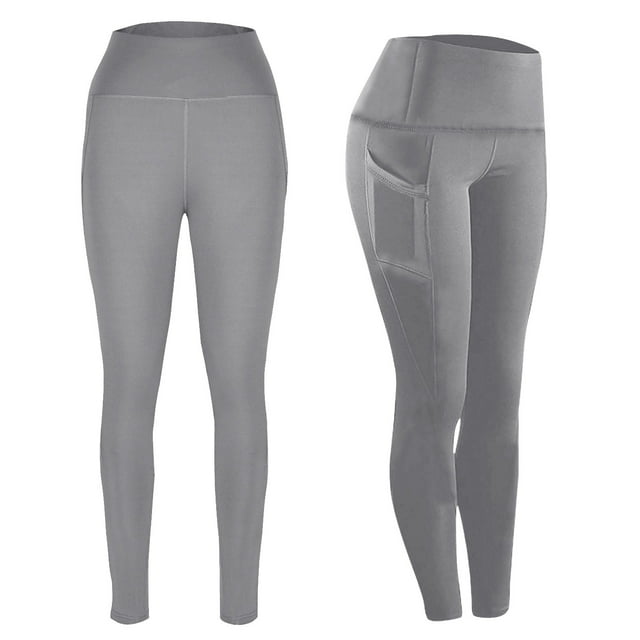 RKSTN Womens Pants Comfortable Butt Lifting Leggings with Pockets Solid Color Versatile Tight Fitting Stretchable Leggings for Running Workout