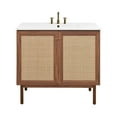 thumbnail image 3 of Classe 36" Freestanding Bathroom Vanity in Brown Oak with 3-Hole Widespread Sink Top, 3 of 8