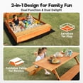 thumbnail image 6 of FUNTOK Wooden Sandbox for Kids, 76'' x 45'' x 45'' Sand Box with Cover & Picnic Table Foldable, Canopy Sandbox Outdoor, Ideal for Children Aged 2-6 for Lawn Garden Backyard Beach, 6 of 6