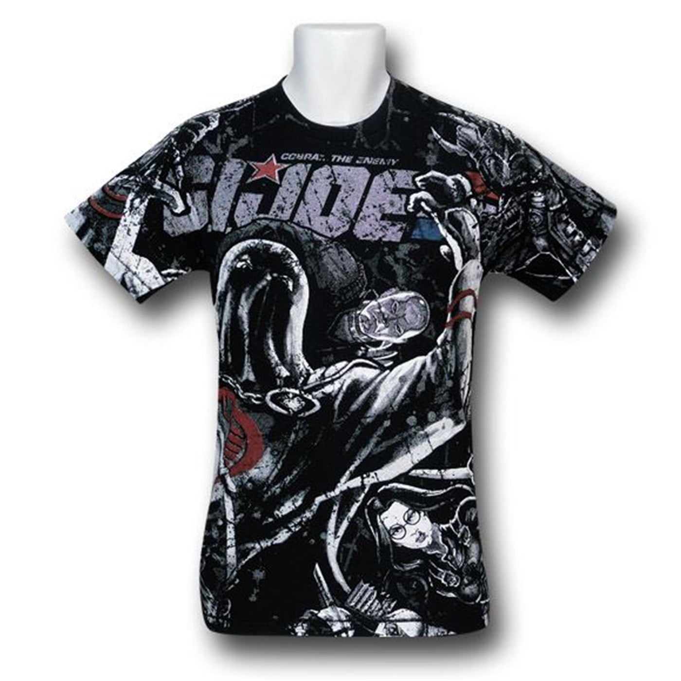 Officially Licensed G.I White-Black Cobra Enemy Baseball 3/4 Sleeve T-Shirt Joe 