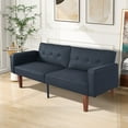 thumbnail image 3 of Modern Sofa, Convertible Memory Foam Futon Sofa Bed with Adjustable Armrests and Backrest,Gray, 3 of 8