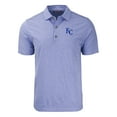 thumbnail image 2 of Men's Cutter & Buck Heather Royal Kansas City Royals Forge Eco Heathered Stripe Stretch Recycled Polo, 2 of 3