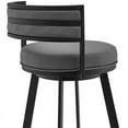 thumbnail image 3 of Home Square 26" Bar Stool in Gray Faux Leather and Black Metal - Set of 2, 3 of 8