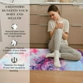 thumbnail image 4 of 2 Pieces Kitchen Rugs, Abstract Anti Fatigue Non Slip Foam Cushioned Art Lavender Purple Painting Comfort Indoor Floor Mat Runner Rug Set for Laundry Office Sink Bathroom (17"X48"+17"X24"), 4 of 5