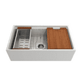 thumbnail image 5 of BOCCHI 1504-001-2020SS Apron Front Fireclay 33 Inch Single Bowl Kitchen Sink Kit, 5 of 7