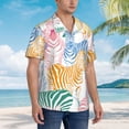 thumbnail image 5 of Goofa Zebra Colourful Hawaiian Shirt for Men, Unisex Summer Beach Casual Short Sleeve Button Down Shirts,Aloha Tropical Floral print shirt-XX-Large, 5 of 9