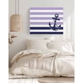 thumbnail image 3 of Anchor Purple Wall Art for Living Room,Canvas Picture Wall Decor for Bathroom Bedroom,Modern Navy Blue White Striped Nautical Painting Artwork for Office Kitchen Hallway Dining Room Decor 20"x24", 3 of 8