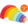 thumbnail image 4 of Bloques de construcción de arco iris de madera con pelota (grande) de Small Foot - Los bebés aprenden patrones de coordinación mano-ojo y colores mientras desarrollan habilidades motoras finas - Juego, 4 of 5