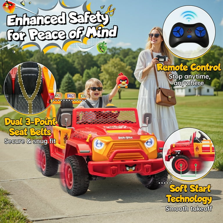 Joyracer 24 Volt Ride on Toys for Big Kids, Licensed Angry