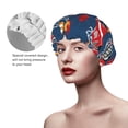 thumbnail image 4 of Balery Fire Truck 1 Shower Caps, Double Layer Waterproof Shower Cap, Double Layers Reusable Shower Cap With Soft Comfortable For Long Thick Hair Soft Bath Shower Hair Caps, 4 of 9