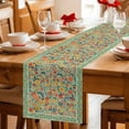 thumbnail image 5 of Boho Green Flowers Table Runner - 60 Inch Long Spring Abstract Watercolor Floral Leaf Cotton and Linen Blended Dress Scarves Farmhouse Table Runner for Kitchen Dining, Coffee Table, 13" x 60", 5 of 8