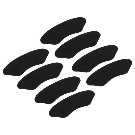 Unique Bargains Silicone Heel Support Cup Pads Silicone Cushion Orthotic Insole PU Black 8Pcs