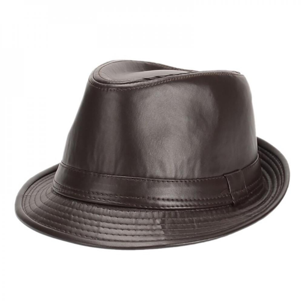 Women Men Cap British Retro Style Leather Elastic Autumn Winter Top Hat Magician Make Up Party Cap