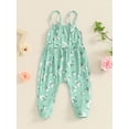 thumbnail image 2 of Bagilaanoe Toddler Baby Girl Jumpsuit Sleeveless Floral Print Romper Overalls 6M 12M 18M 24M 3T Kids Long Pants Summer Clothes, 2 of 7