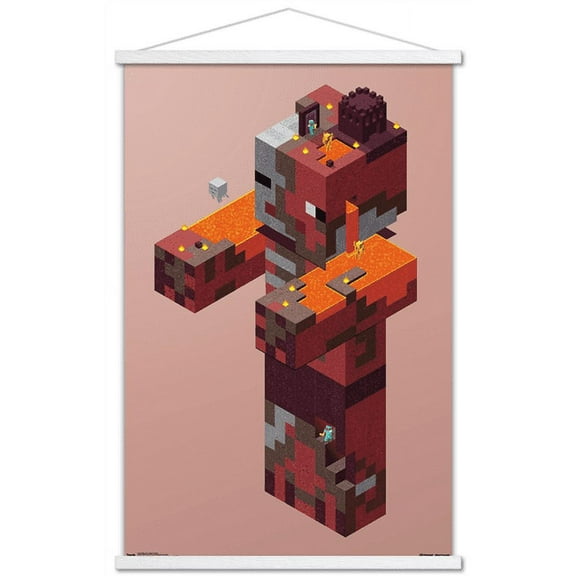 Minecraft - Pigman Nether Wall Poster with Magnetic Frame, 22.375" x 34"