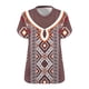 thumbnail image 4 of Fiudx Camisas para Mujer Camiseta Deportiva Estampada de Manga Corta con Cuello En V de Gran Tamaño para Mujer, 4 of 4