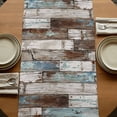 thumbnail image 5 of Teal Brown Deer Silhouettes Table Runner, Trees Wooden Retro Art Farmhouse Washable Cotton Linen Table Runners 36 Inches Long, Dresser Scarf Runner for Nightstand/End Tables/Round Tables 13''x36'', 5 of 9
