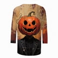 thumbnail image 4 of Godom Women's Halloween Shirts Graphic T Shirts 3/4 Sleeve Pullover Tops Fall Clothes 2025, 4 of 6