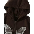 thumbnail image 3 of VISgogo Sudaderas con Capucha para Mujer Sudaderas, Chaqueta de Estilo Suelto con Cierre de Cremallera y Patrón de Mariposa de Manga Larga VISgogo moda, 3 of 5