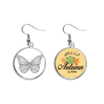 thumbnail image 1 of Hermosa mariposa retrato animal sketch Pendiente del lóbulo de la joyería del pendiente de la hoja del otoño Unbranded M, 1 of 3