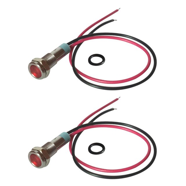 2x Indicador de metal LED de fuente de alimentación de señal de 6 mm V