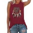 thumbnail image 1 of Camisetas sin mangas Tops para mujer, ropa deportiva, camisetas sin mangas, camisetas sin mangas para entrenamiento de Yoga, camiseta holgada con gráfico de ejercicio para correr (Wine, L), 1 of 4
