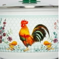 thumbnail image 3 of Enameled Aluminum Soup Pot 5.05-qt. (4.8 L) Golden Rooster Enamel Deep Stock Pot with Glass Lid and Colander Set Deep Casserole Cooking Pot Enamel Colander, 3 of 12