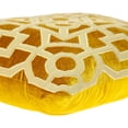 thumbnail image 4 of Nassau Collection Geometric Lattice Velvet Throw Pillow - 18" - Yellow and Beige, 4 of 6