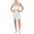 thumbnail image 3 of Kyodan Women's Metallic Foil Print High Waist Moisture Wicking Active Biker Shorts-Silver Cheetah / S, 3 of 10