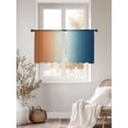 thumbnail image 2 of Burnt Orange Blue Ombre Sheer Curtains 45 Inch Length 2 Panels Set, Abstract Modern Art Aesthetics Voile Window Treatment Rod Pocket Small Kitchen Curtains Drapes for Bedroom 52"x45"x2, 2 of 7