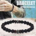 thumbnail image 4 of Men Women Natural Stone Lava Rock Diffuser Bracelet Elastic Yoga Agate Beads Bracelet Bangle, 4 of 5
