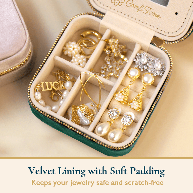 ComfiTime Travel Jewelry Case with Mirror and Velvet photo 7