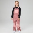 thumbnail image 5 of Gubotare Little Kids Snow Bibs Boy's Snow Bibs Kids Ski Pants Waterproof Insulated Winter Overalls Size 6-7 (Brick Red,6-7 Years), 5 of 8