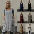 thumbnail image 2 of HEVIRGO Women Cotton Linen Apron Sleeveless Home Cooking Cleaning Cover Florist Dress, 2 of 10
