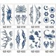thumbnail image 5 of Temporary Tattoo Sticker, Blue Floral Design 6, 5 of 5