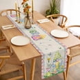 thumbnail image 3 of Table Runner 72 Inches Long for Kitchen Dining, Easter Dresser Scarf Farmhouse, Dining Table Decorations for Wedding/Parties, Country Gnomes Duck Floral Eggs Pink Buffalo Check 13 x 72 In, 3 of 8